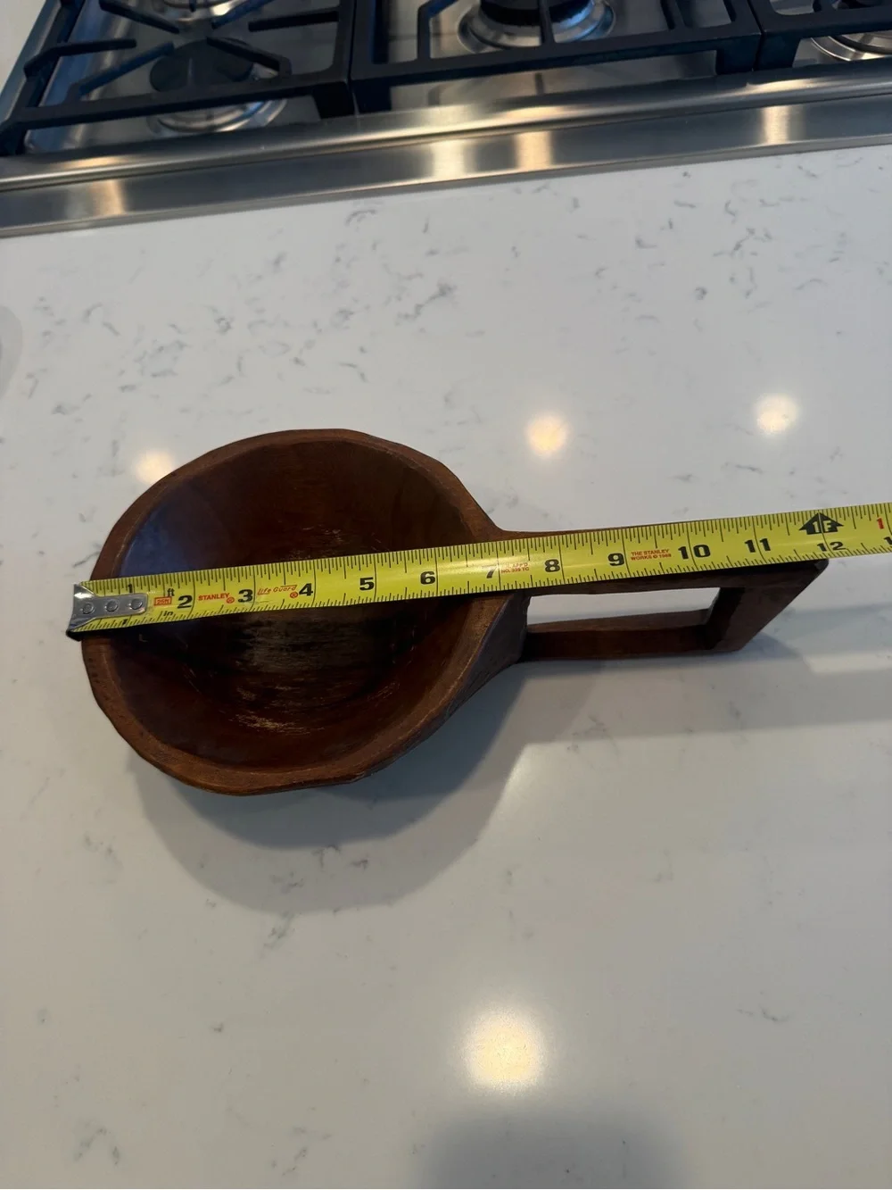 Primitive Wooden Dough Bowl With Handle Hand Carved Farmhouse Decor Vintage